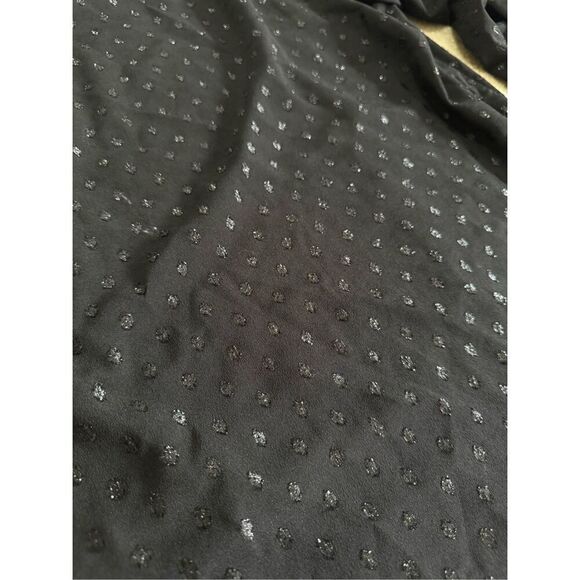 NWT Michael Michael Kors Dark Academia Polka Dot Bow Tie Top Sz M - Picture 7 of 7